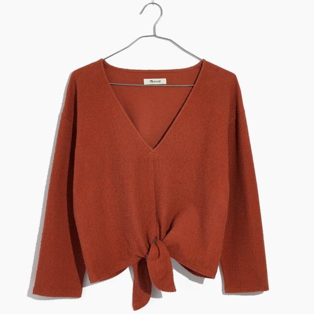 Madewell Textured Tie-Front Top